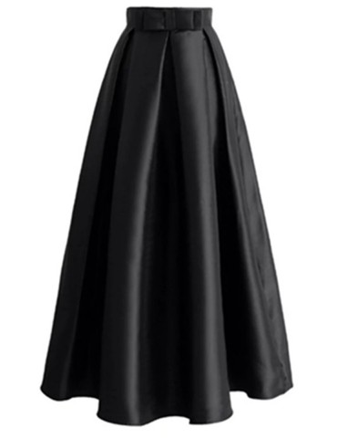 Women's Skirt High Waist Solid Maxi Long Aline Skirt