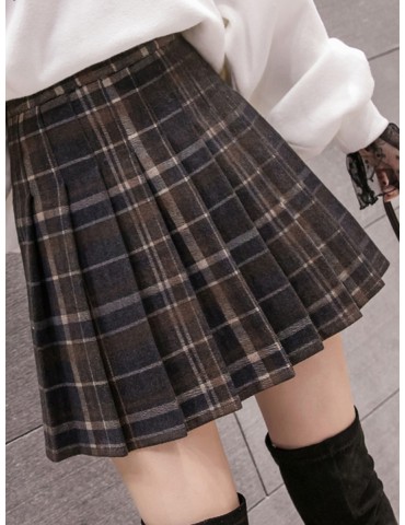 Women's Aline Skirt Gingham Ruffles Color Block Skirt