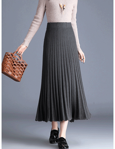Women's Aline Skirt Solid Color High Waist Fashion Skirt