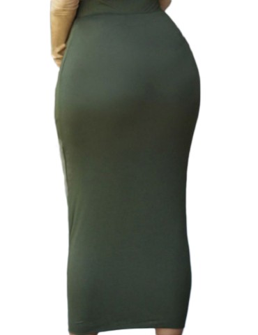 Women's Sheath Skirt Solid Color High Waist Skirt
