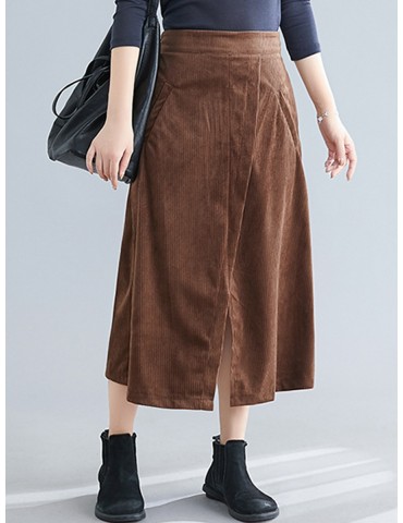 Women's Aline Skirt Solid Color Pocket Fashion Skirt