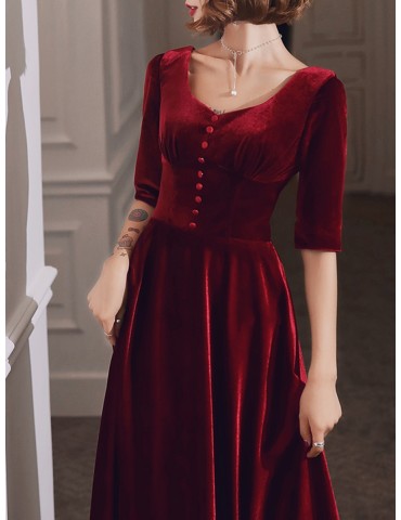 Women's Full Dress V Neck Solid Color Half Sleeve Maxi Dress